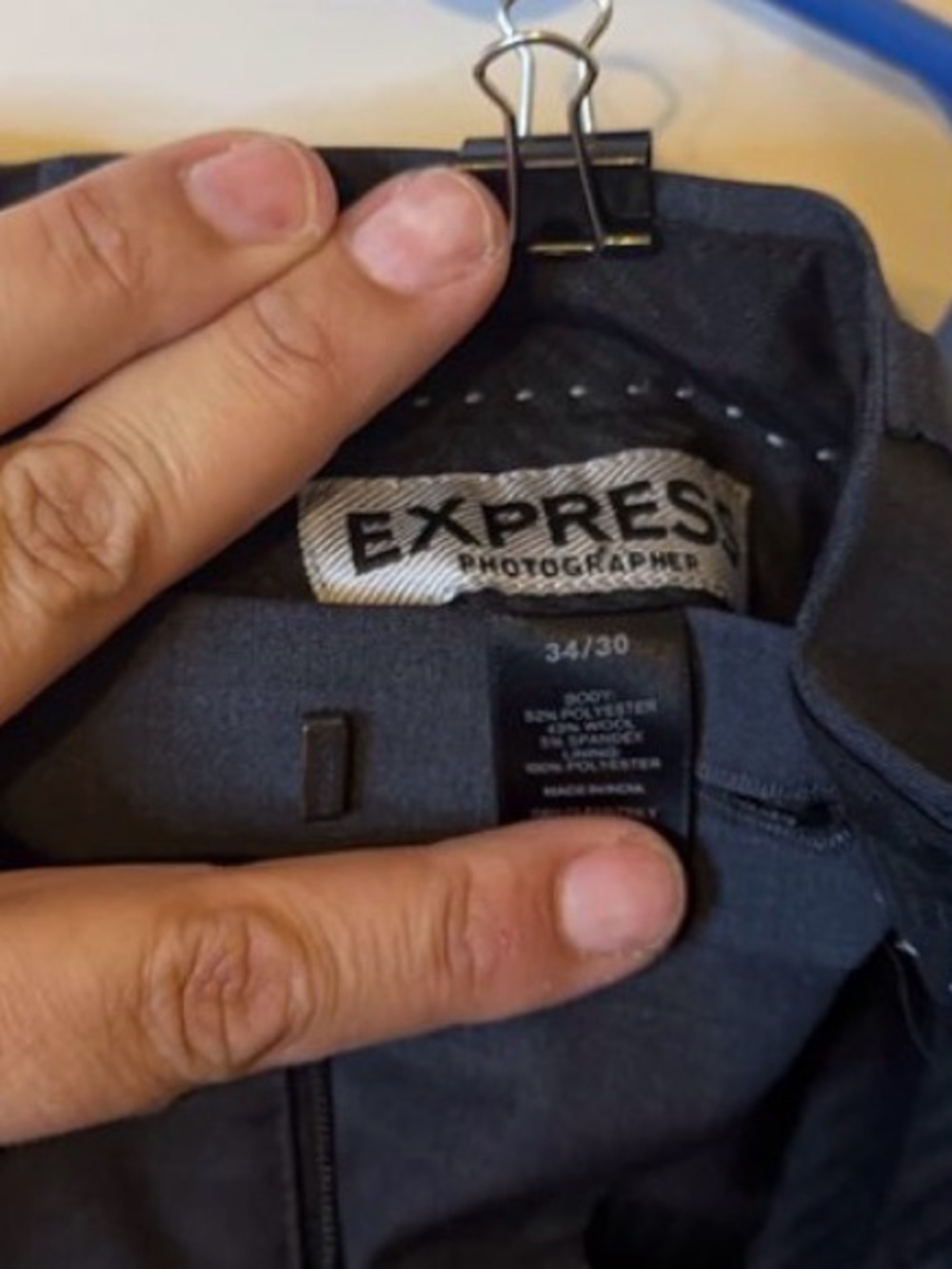 Express Men's Black Dress Pants - Modern Straight Leg - Picture 2 of 3